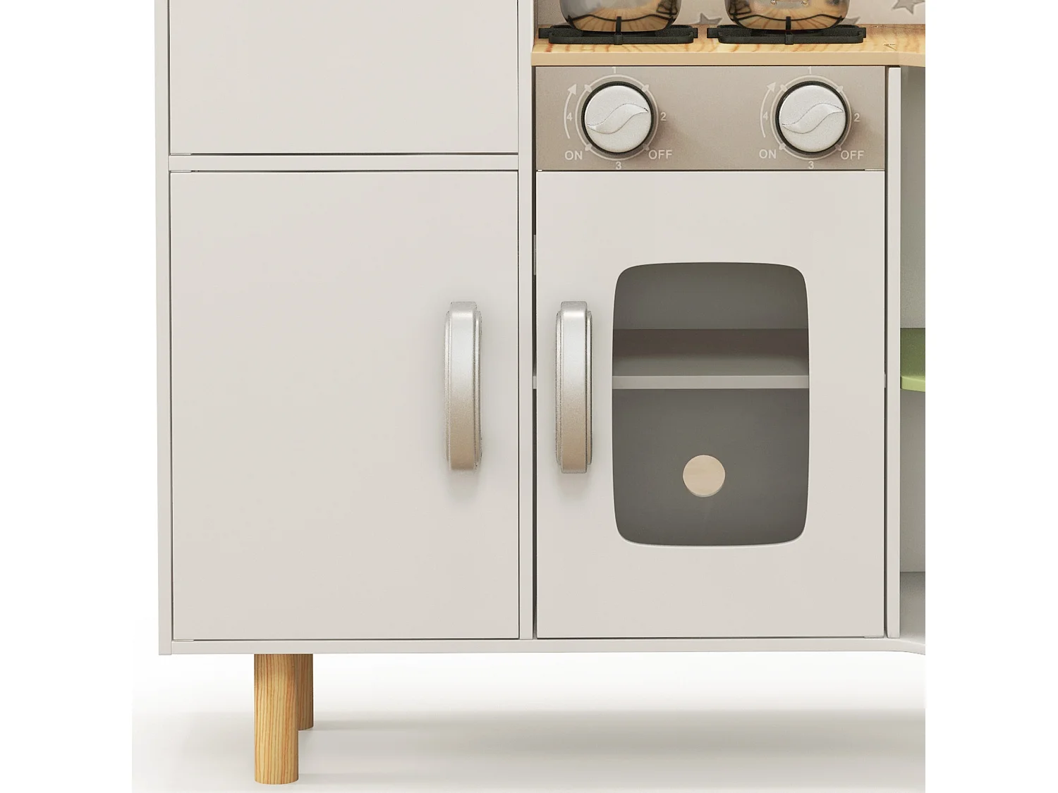 Cucina giocattolo per bambini 3-6 anni con ripiani e cassetti