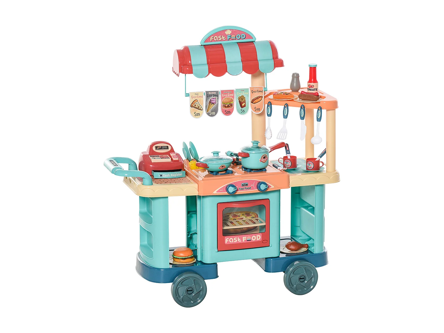 Cucina giocattolo per bambini 3-6 anni con 50 accessori inclusi