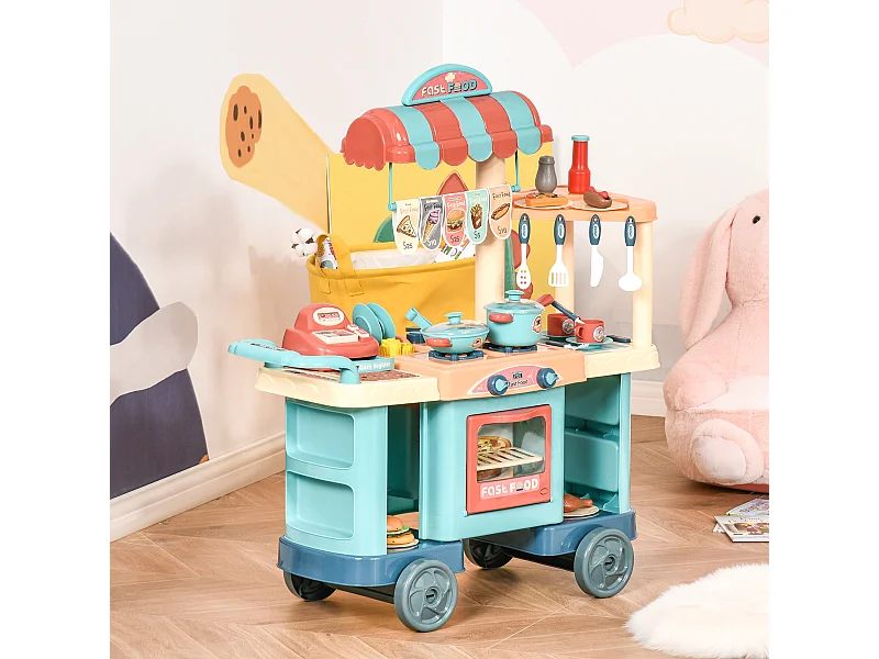 Cucina giocattolo per bambini 3-6 anni con 50 accessori inclusi
