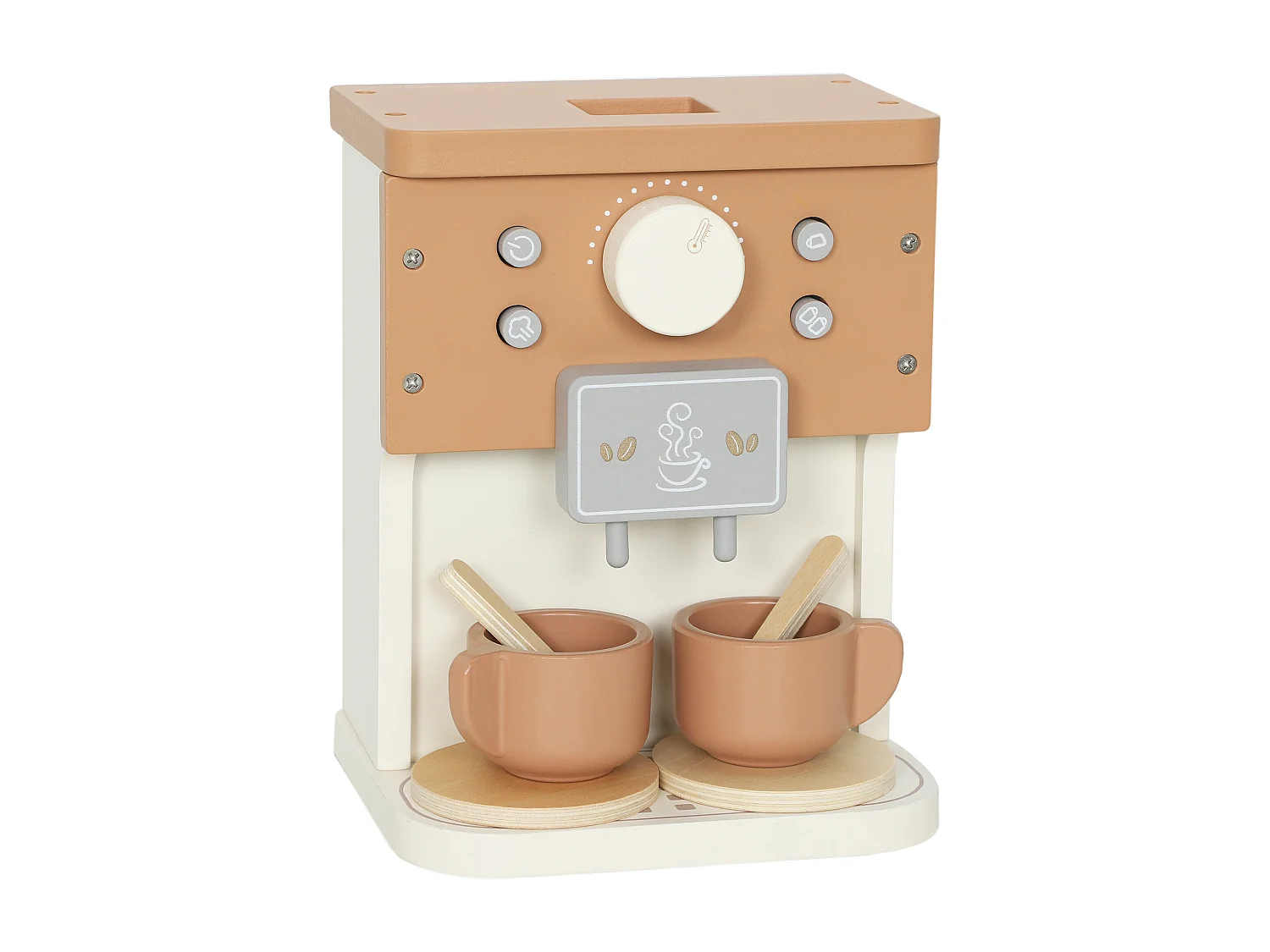 Macchina del caffè giocattolo per bambini con accessori in legno