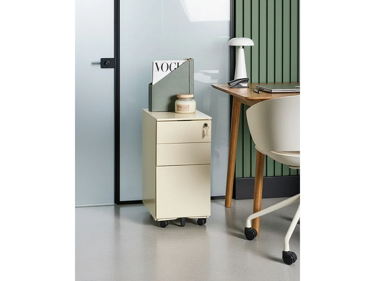 Meuble de rangement BOLSENA Métal Beige clair