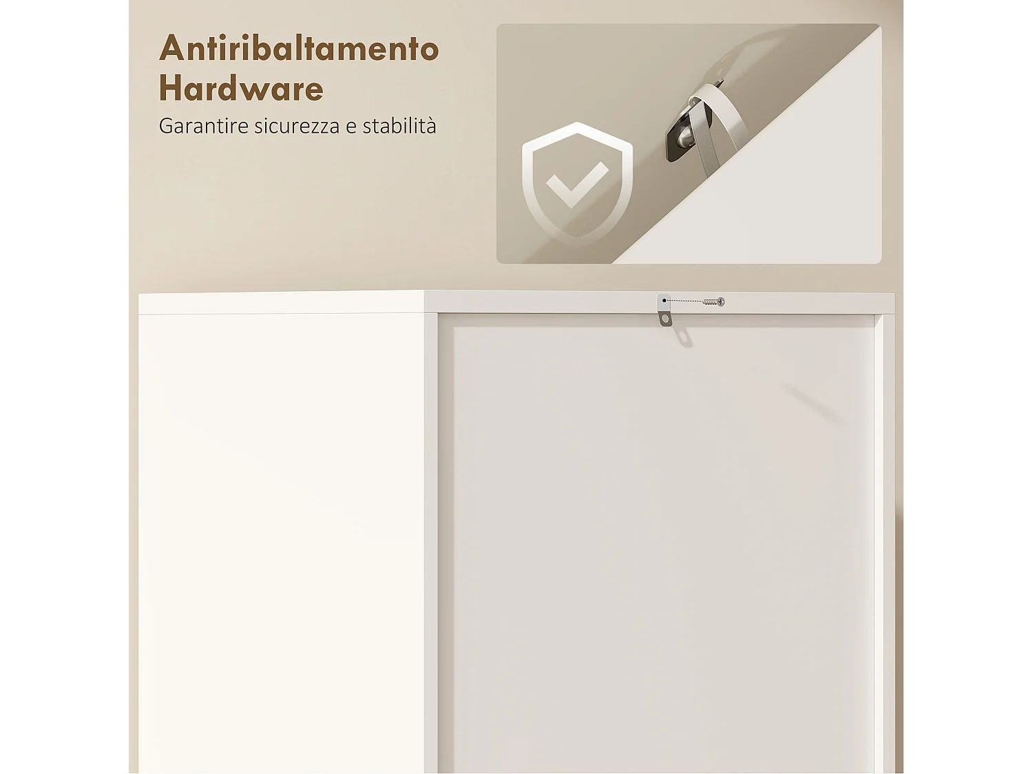 Armadio da cucina a 5 ripiani con spazio regolabile 40x35x180cm bianco