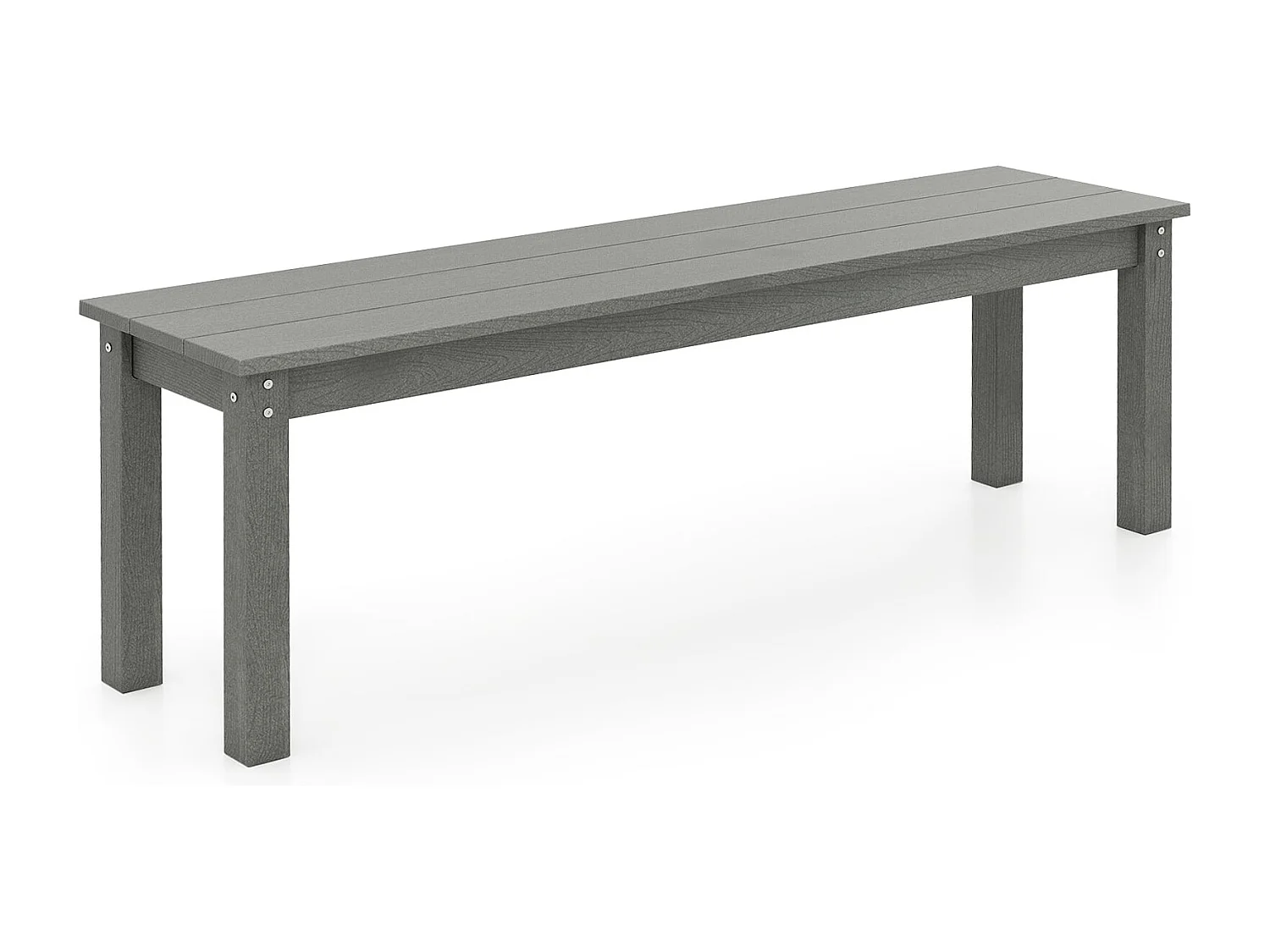 Wetterfestes Gartenbank 3-Sitzer Sitzbank Balkonbank ohne Lehne Terrassenbank Parkbank Grau