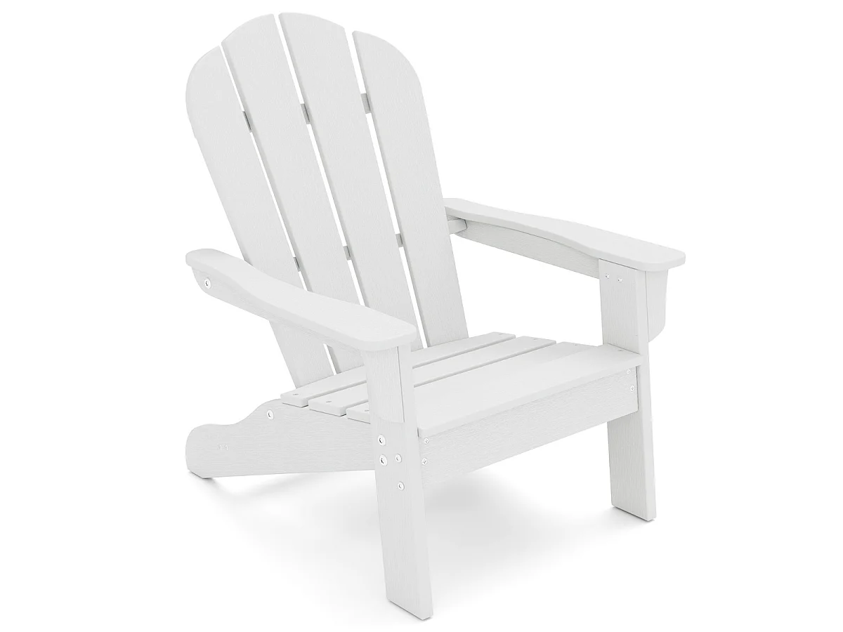 Sedia adirondack da campeggio per bambini con design ergonomico per patio, Sedia da giardino per bambini da 3 a 8 anni Bianco