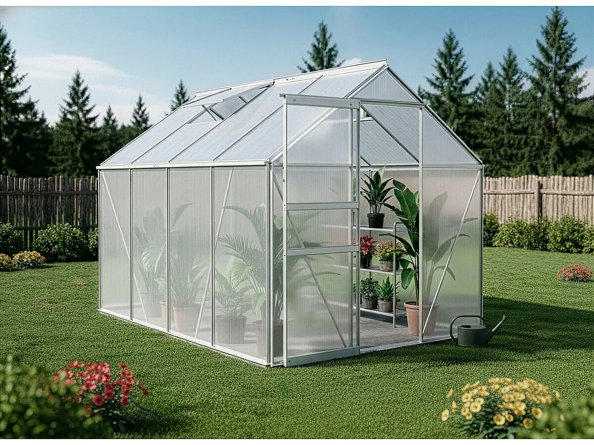 Aluminium voet voor "Basilic" kas - 4.75 m² - Grijs