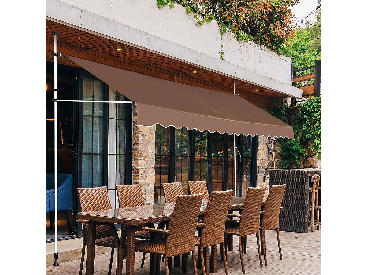 Tenda da sole con morsetti, larghezza 400 cm, tenda da balcone senza forature, resistente ai raggi UV