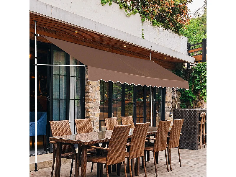 Tenda da sole con morsetti, larghezza 400 cm, tenda da balcone senza forature, resistente ai raggi UV