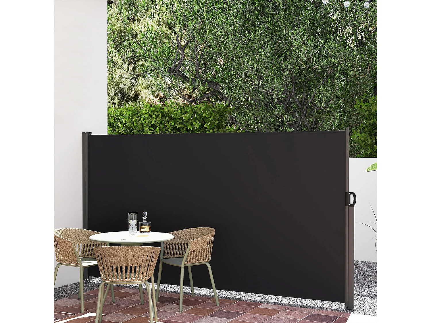 Seitenmarkise 300 x 18 x 160 cm Garten Sichtschutz Ausziehbar aus Aluminium Sonnenschutz Windschutz für Balkon