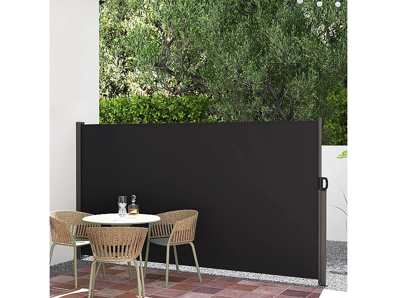 Seitenmarkise 300 x 18 x 160 cm Garten Sichtschutz Ausziehbar aus Aluminium Sonnenschutz Windschutz für Balkon