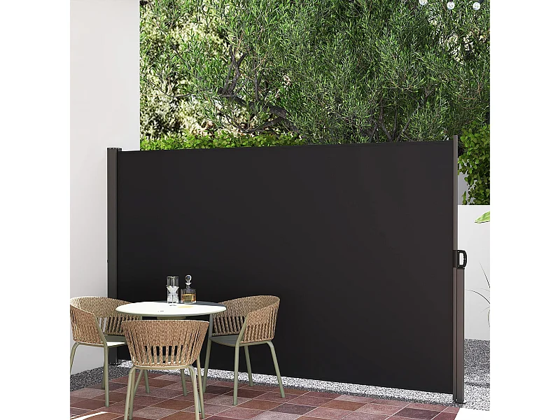Seitenmarkise Garten Sichtschutz Ausziehbar aus Aluminium mit seitlichem Griff 180 x 300 cm