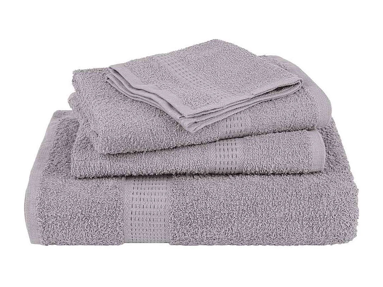 Set de 8 toallas Ariel 360 gramos gris algodón