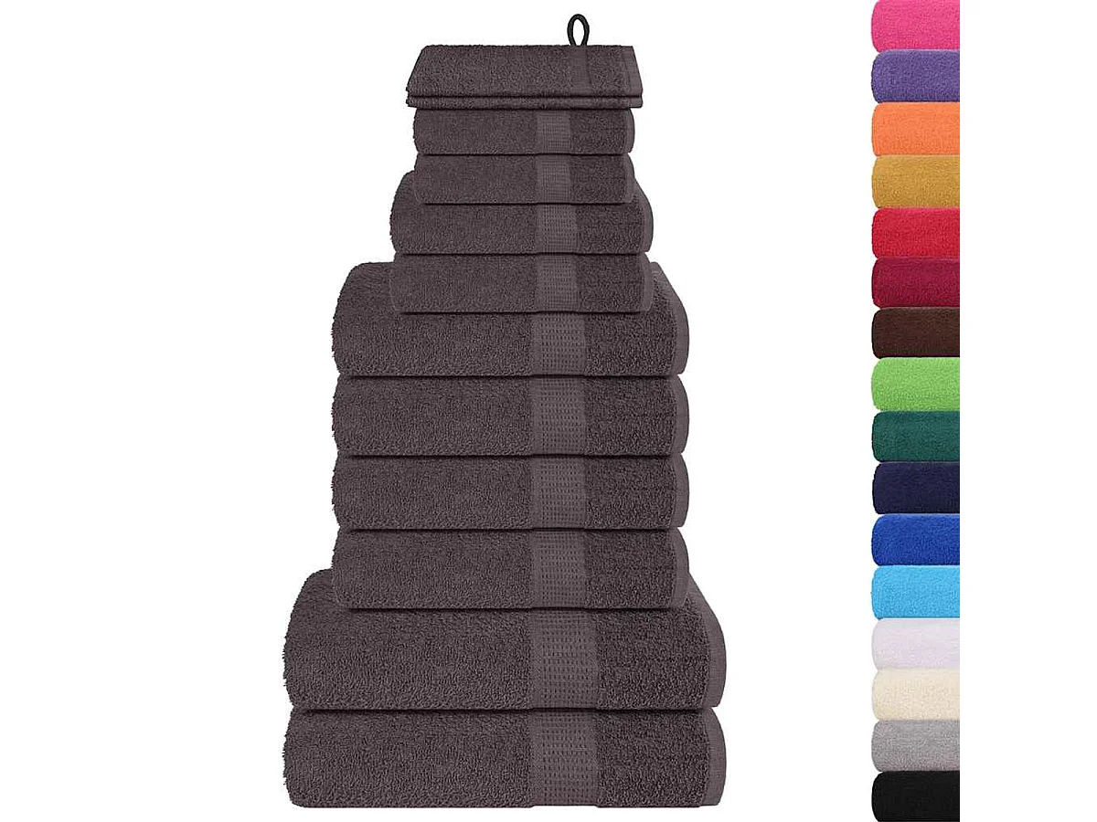 Set de 12 toallas Ariel 360 gramos algodón antracita