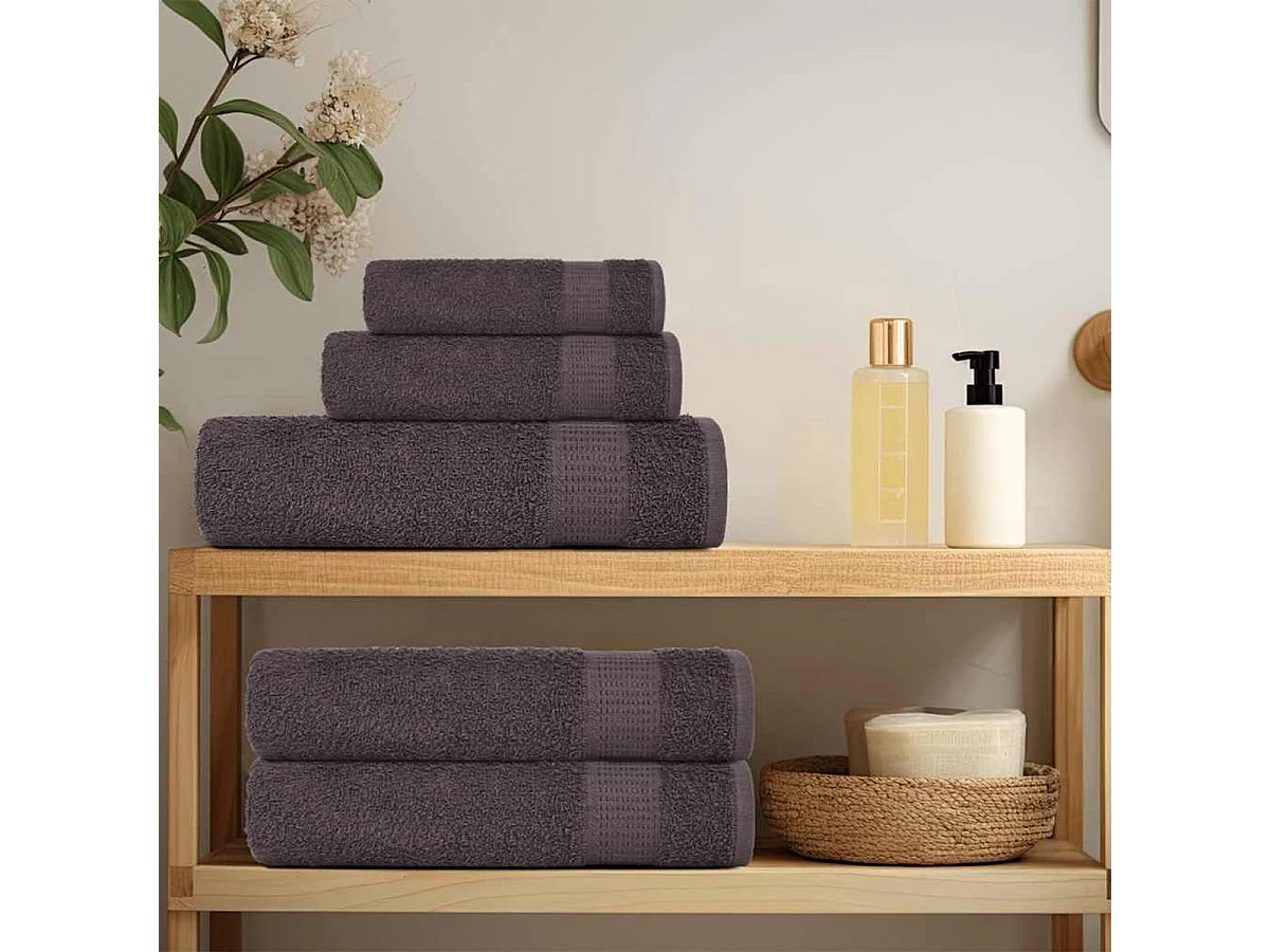 Set de 12 toallas Ariel 360 gramos algodón antracita