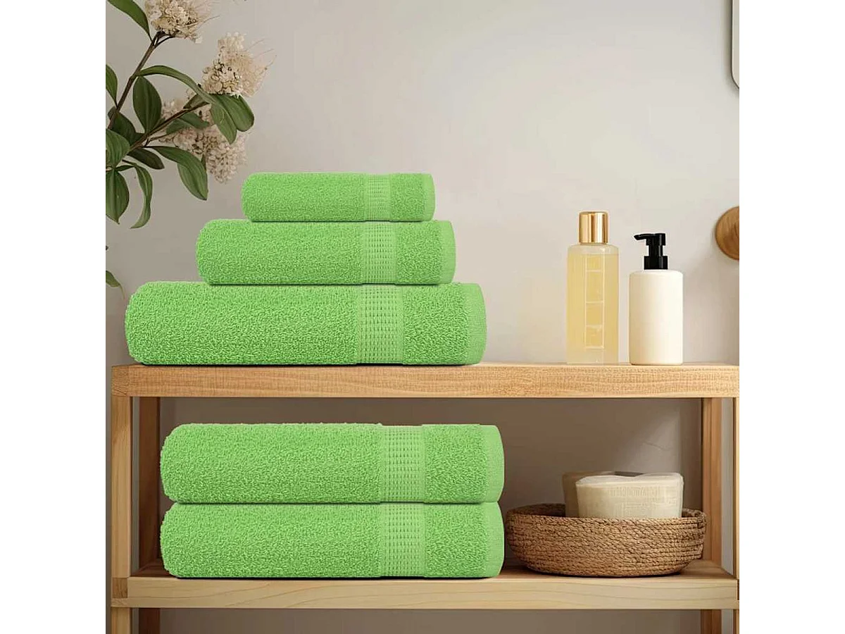 Set de 8 toallas Ariel 360 gramos verde algodón