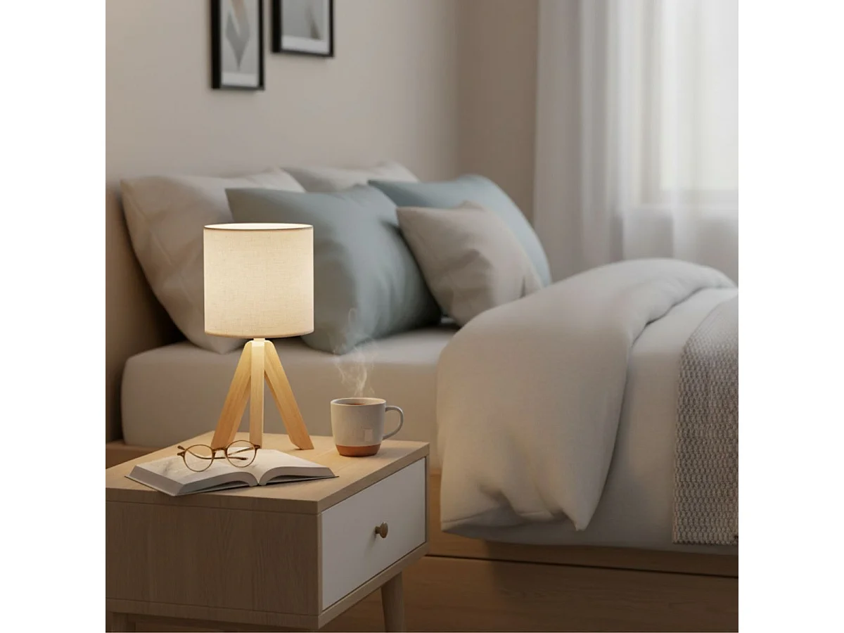 Lámpara de mesa Nora Vinthera natural/blanco 35x16 cm