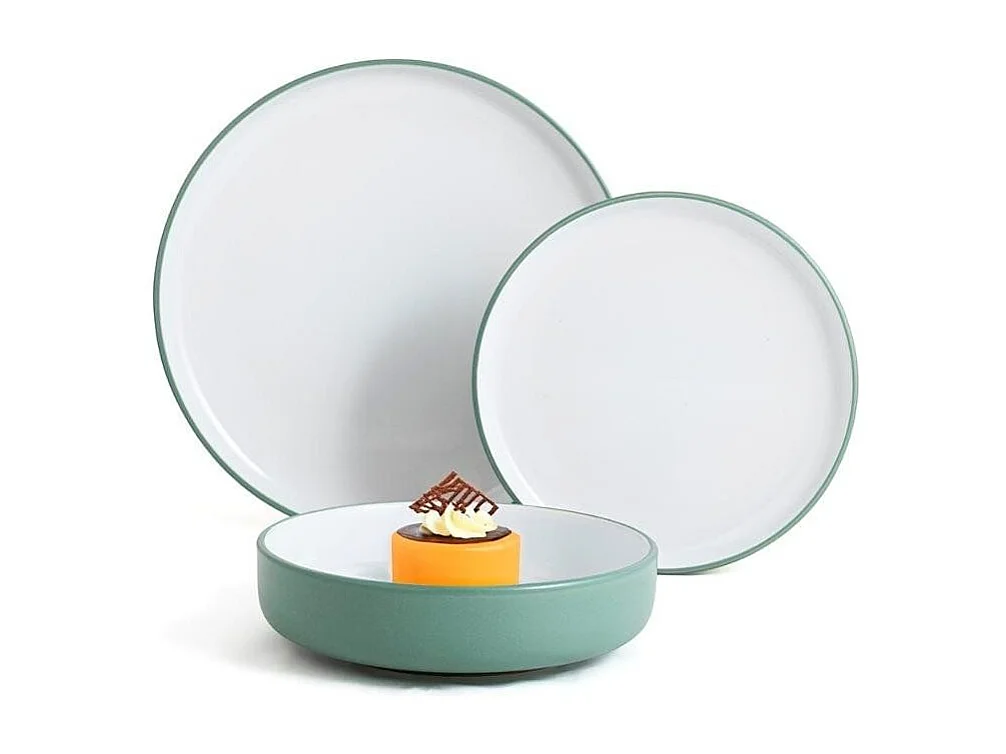 Vajilla Bodo Luminarc 12 piezas 4 servicios cerámica verde/blanco