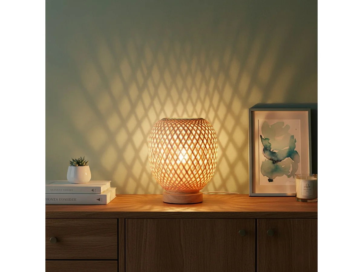 Lámpara de mesa Nora Vinthera natural 22x18 cm