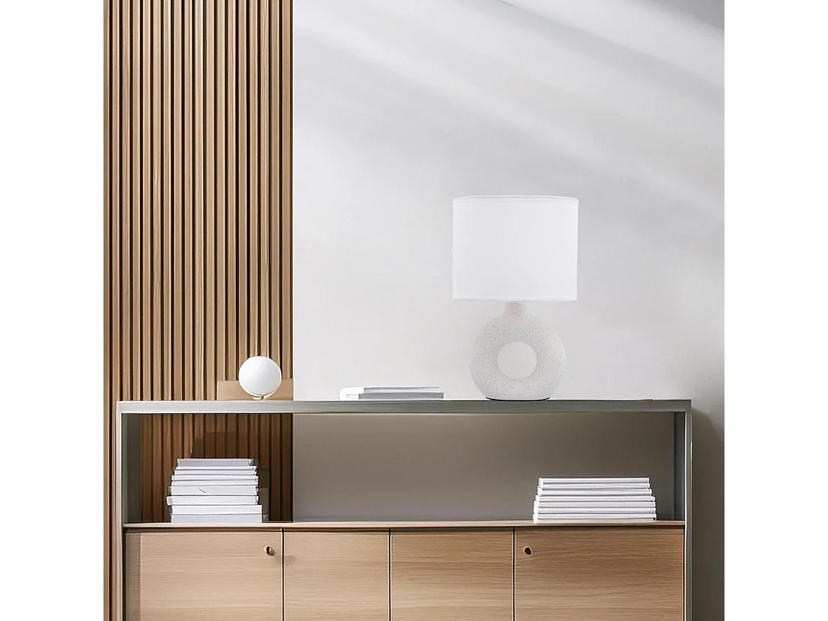 Lámpara de mesa Nora Vinthera blanco/gris 31x18,5 cm