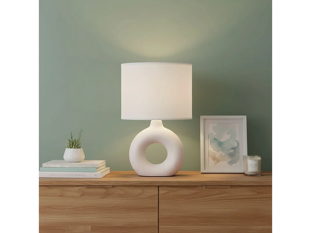 Lámpara de mesa Nora Vinthera blanco/gris 31x18,5 cm