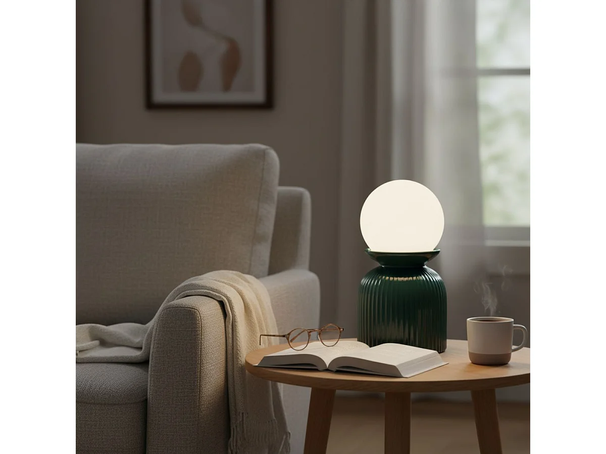 Lámpara de mesa Nora Vinthera verde 21x10,5 cm