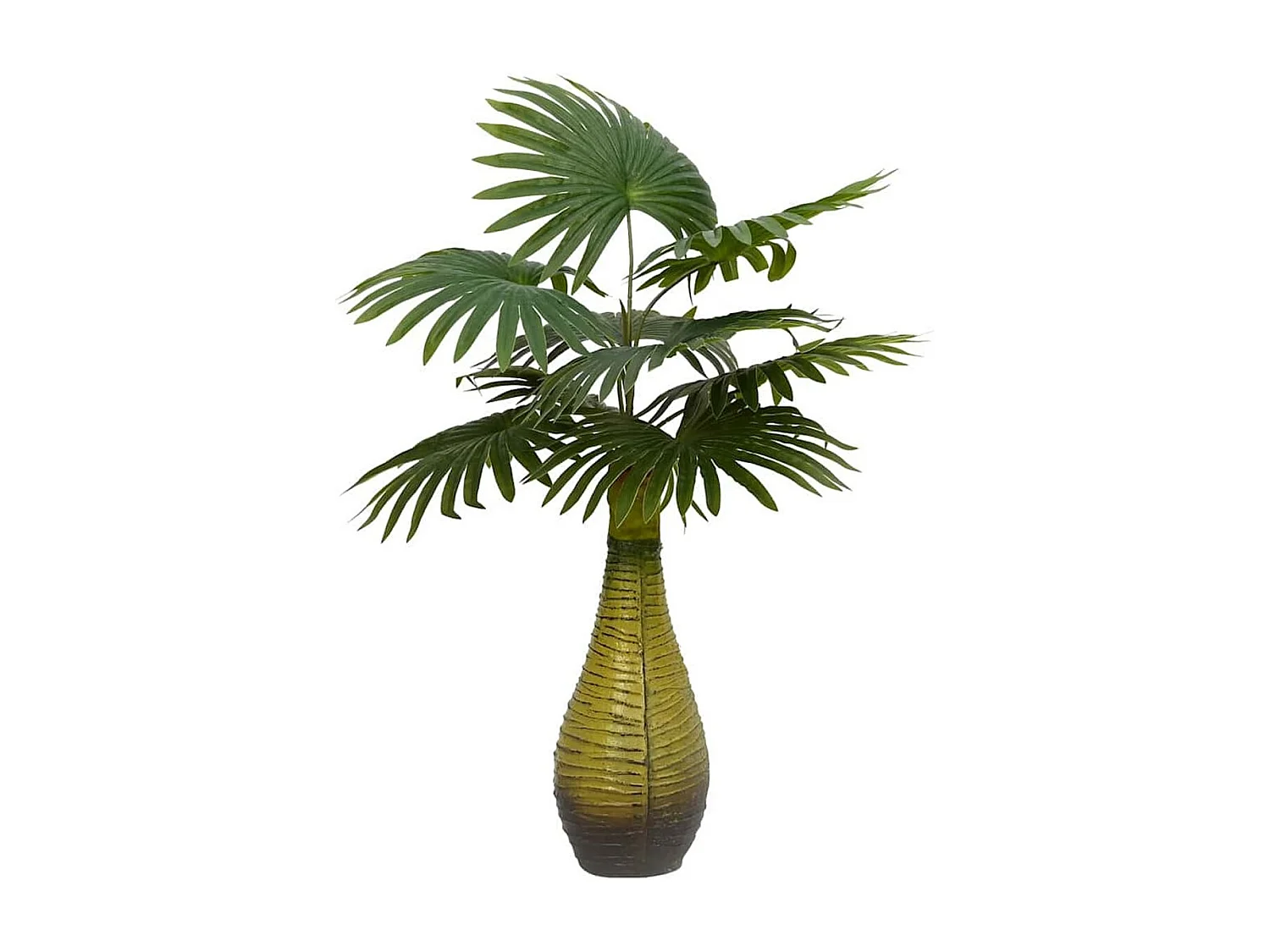 Planta artificial Palma 9 hojas verde 65 cm