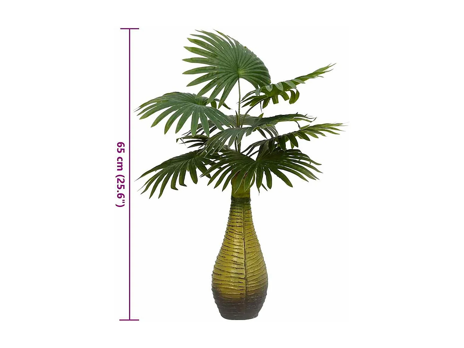 Planta artificial Palma 9 hojas verde 65 cm