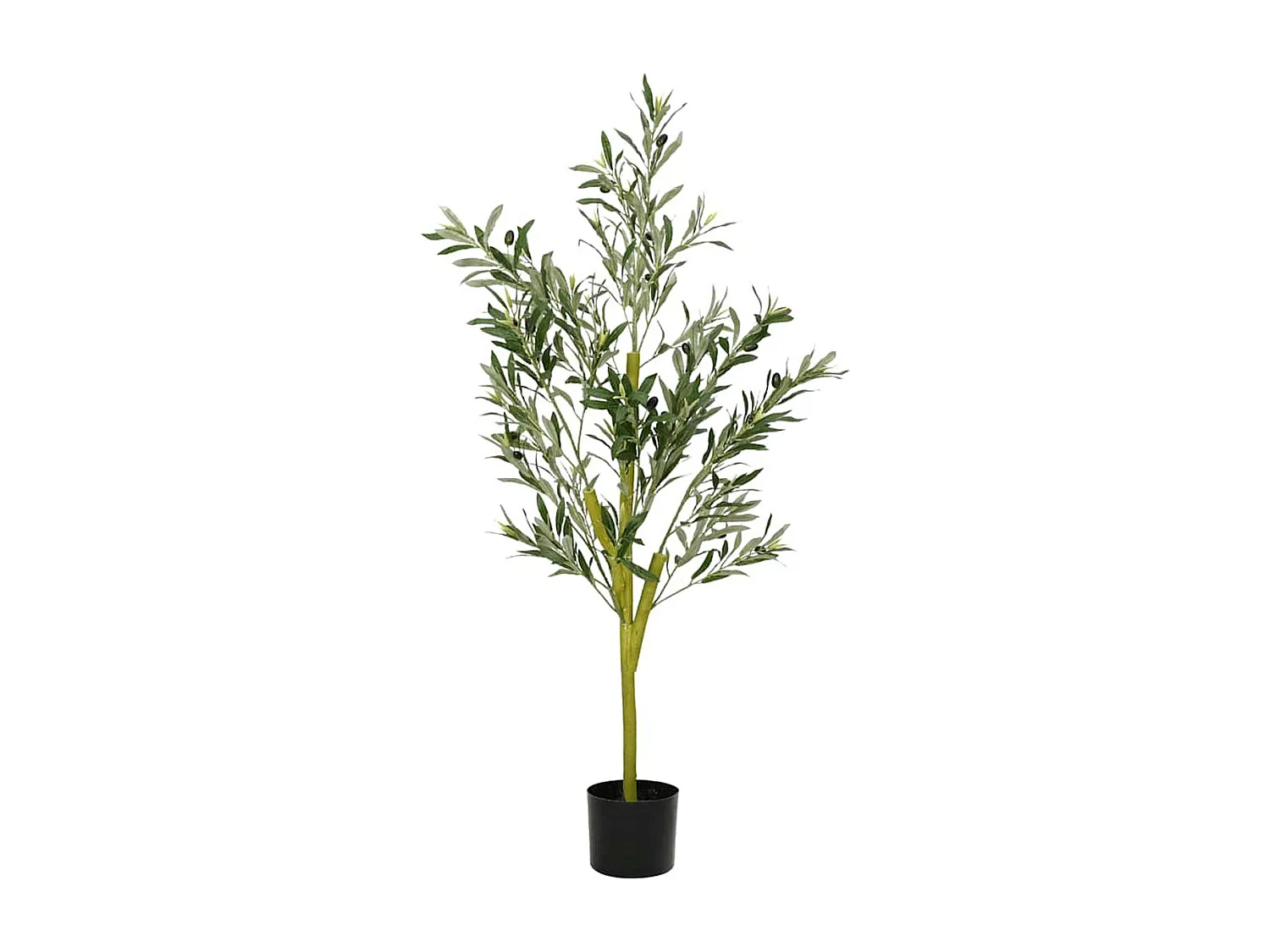 Planta artificial Olivo 450 ramas macetero + aceitunas verde claro 120 cm
