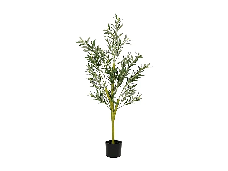 Planta artificial Olivo 450 ramas macetero + aceitunas verde claro 120 cm