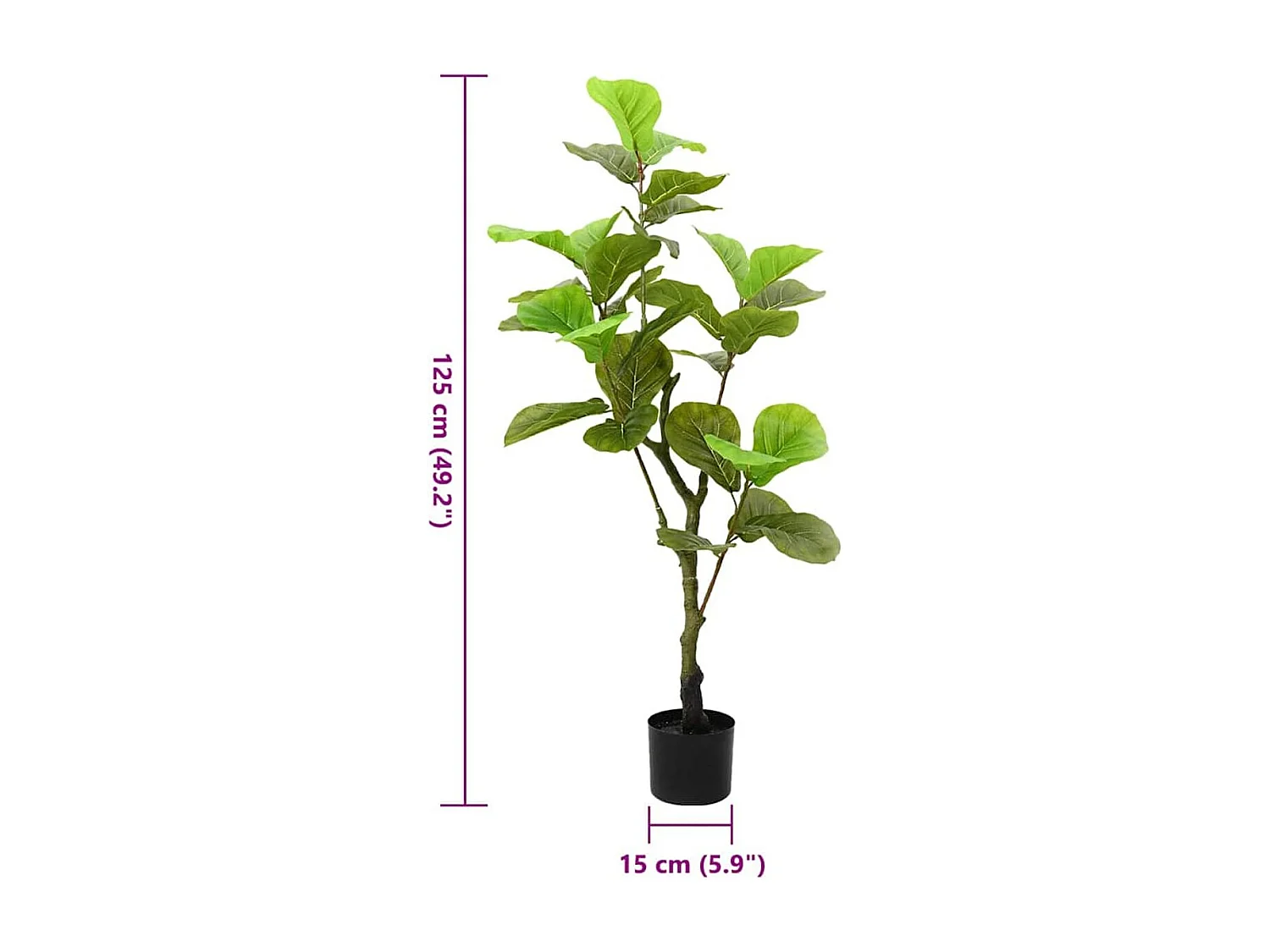 Planta artificial Ficus 30 hojas verde 125 cm