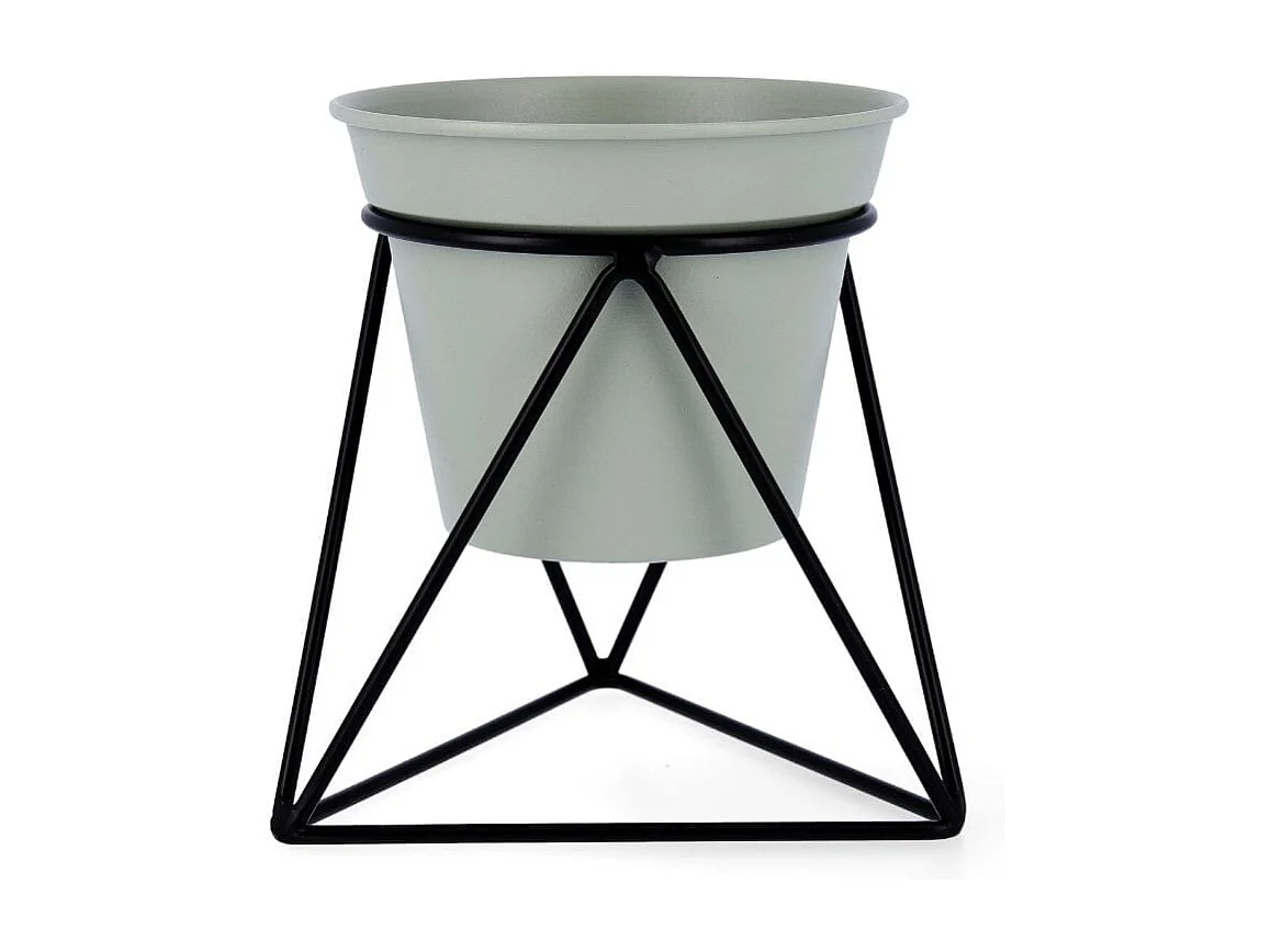 Macetero MOA Vinthera con base triangular verde claro 15x14,5x12,5 cm