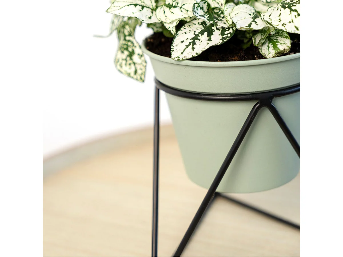 Macetero MOA Vinthera con base triangular verde claro 15x14,5x12,5 cm