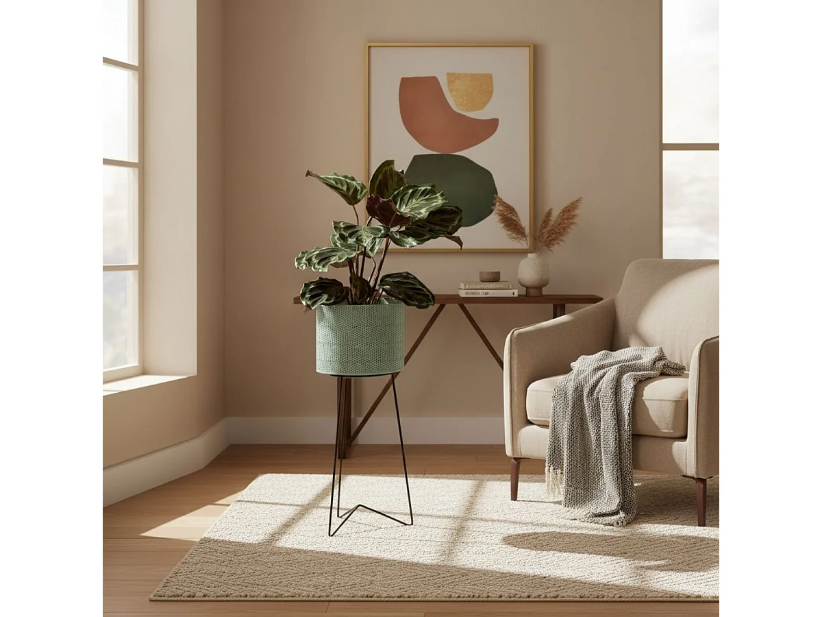 Macetero alto MOA Vinthera acero verde claro Ø28x58 cm