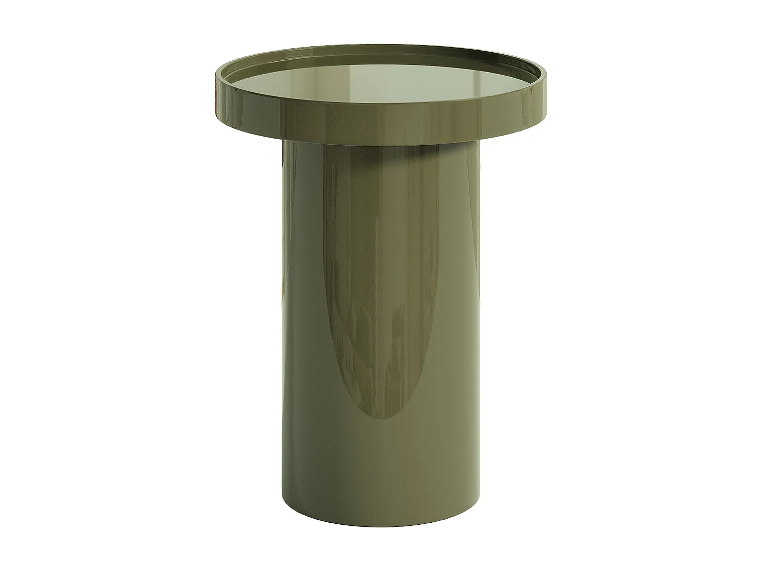 Lot de 2 tables basses en MDF - Beige et kaki laqué - SYBEVA