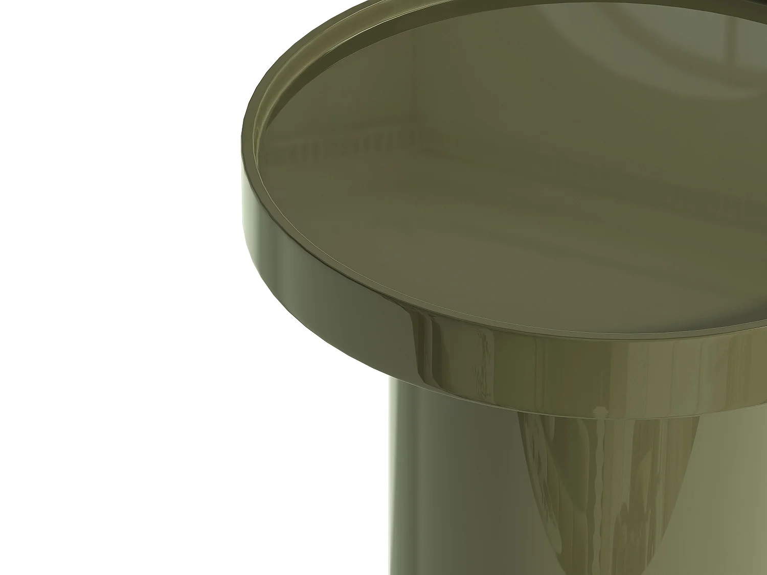 Lot de 2 tables basses en MDF - Beige et kaki laqué - SYBEVA