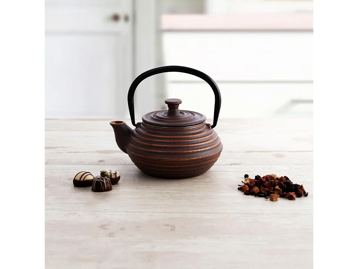 Tetera de hierro Serenia Quid con tapa + filtro acero inox marrón 30 cl