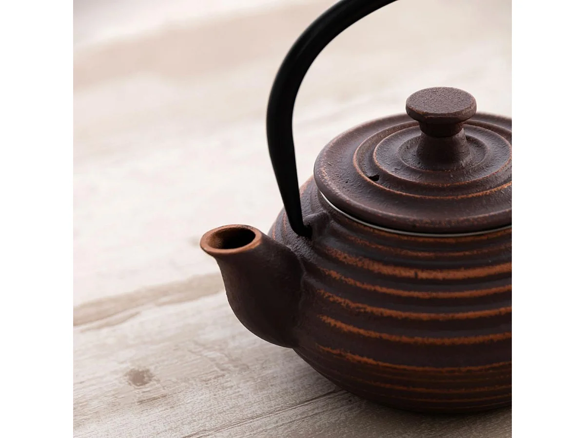 Tetera de hierro Serenia Quid con tapa + filtro acero inox marrón 30 cl