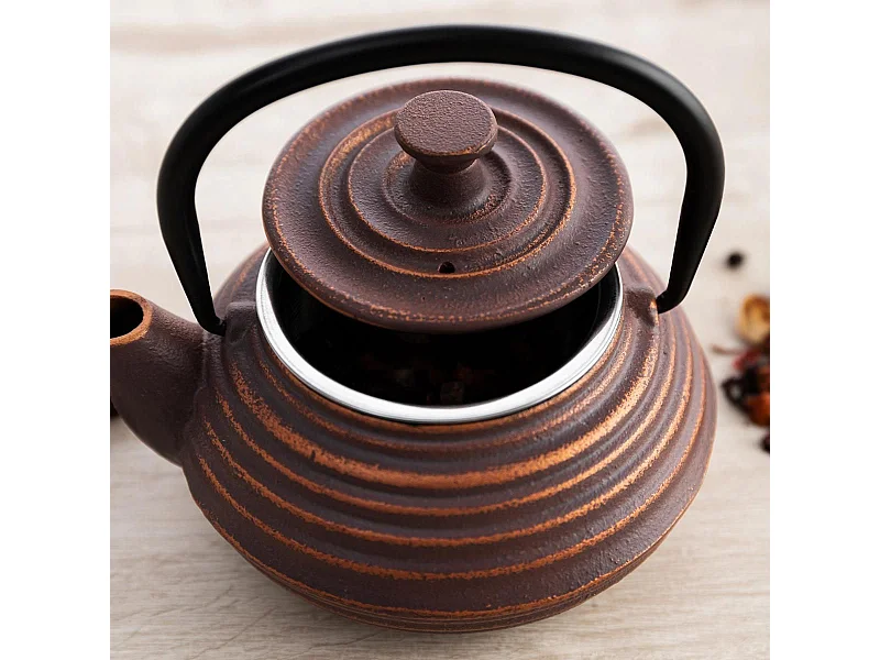 Tetera de hierro Serenia Quid con tapa + filtro acero inox marrón 30 cl