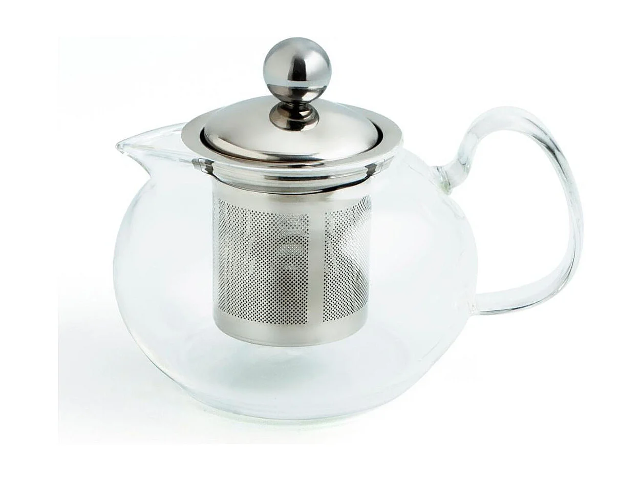Tetera Serenia Quid con tapa filtro inox vidrio transparente 55 cl