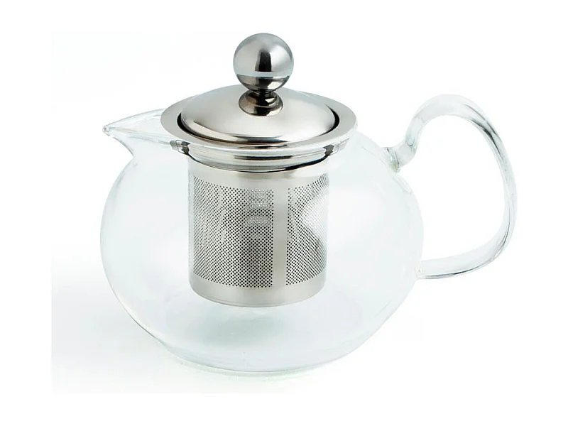 Tetera Serenia Quid con tapa filtro inox vidrio transparente 55 cl