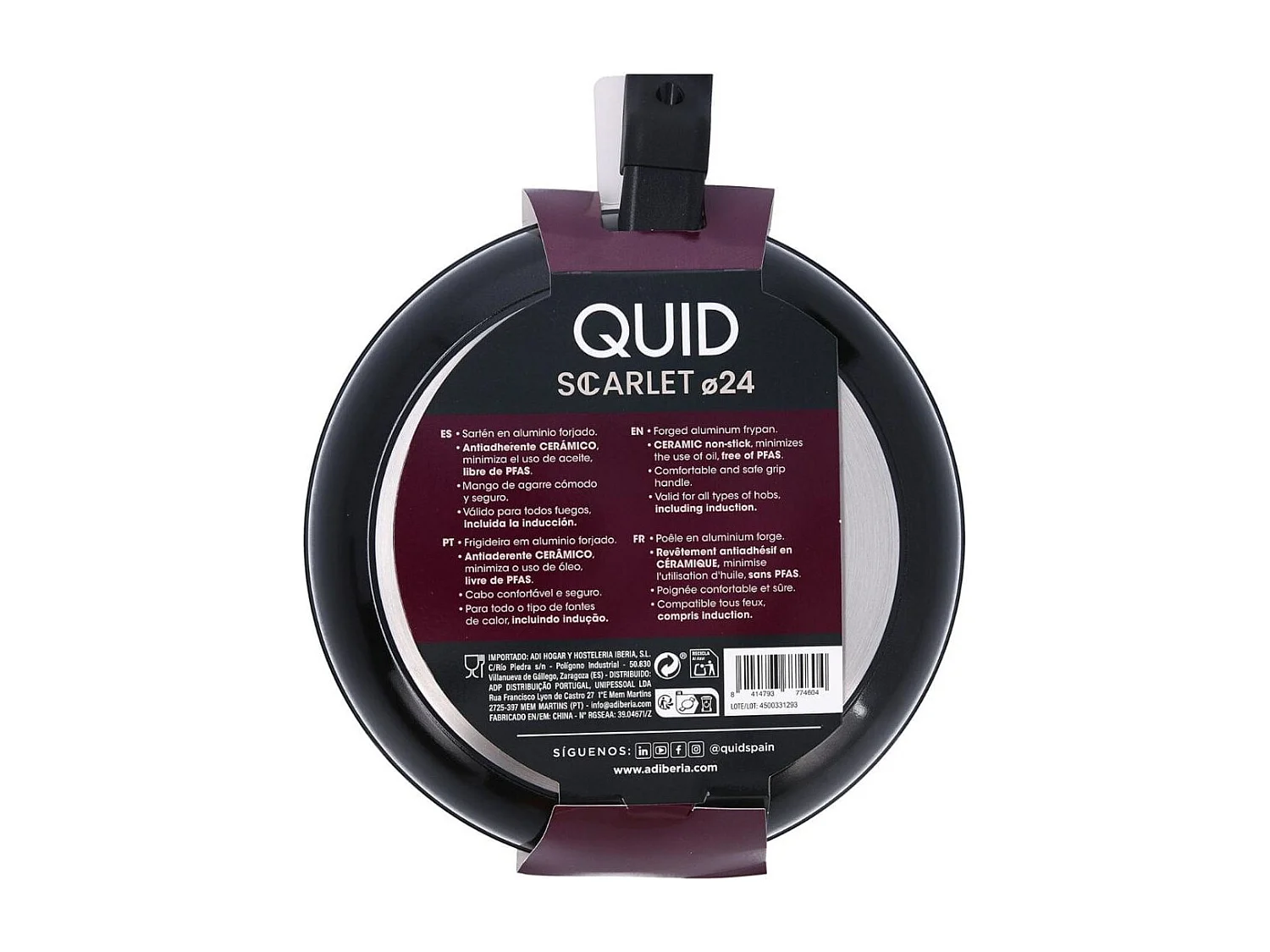 Sartén Scarlet Quid aluminio forjado negro Ø24 cm