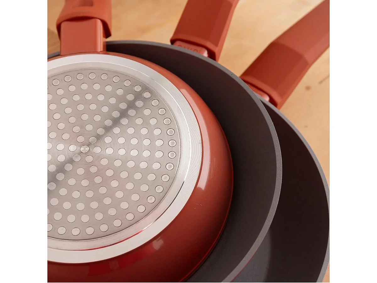 Pack de 3 sartenes Zocco Bidasoa aluminio forjado rojo