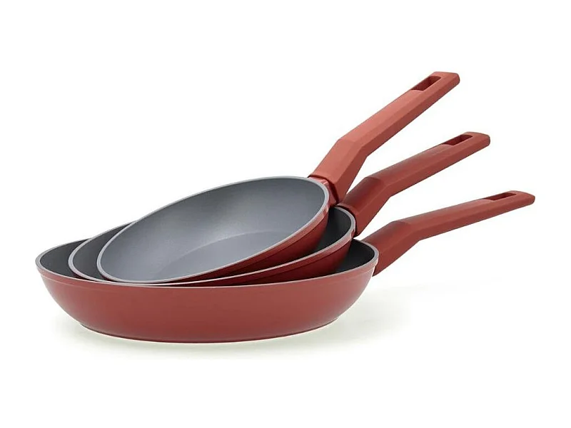 Pack de 3 sartenes Zocco Bidasoa aluminio forjado rojo