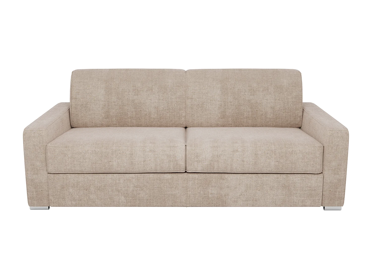 Canapé 3 places convertible express en tissu beige - Couchage 140 cm - Matelas 18 cm - CALITO
