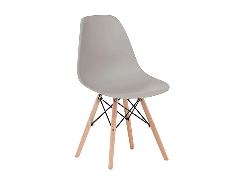 Pack de 4 sillas de comedor París estilo nórdico madera/gris 82x51x46 cm Adec