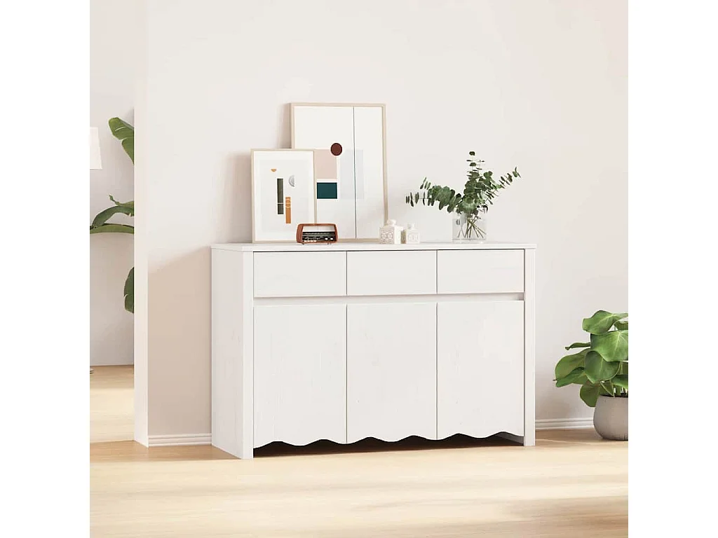 Buffet Drammen Blanc 114 x 43 x 75,5 cm Bois de pin massif