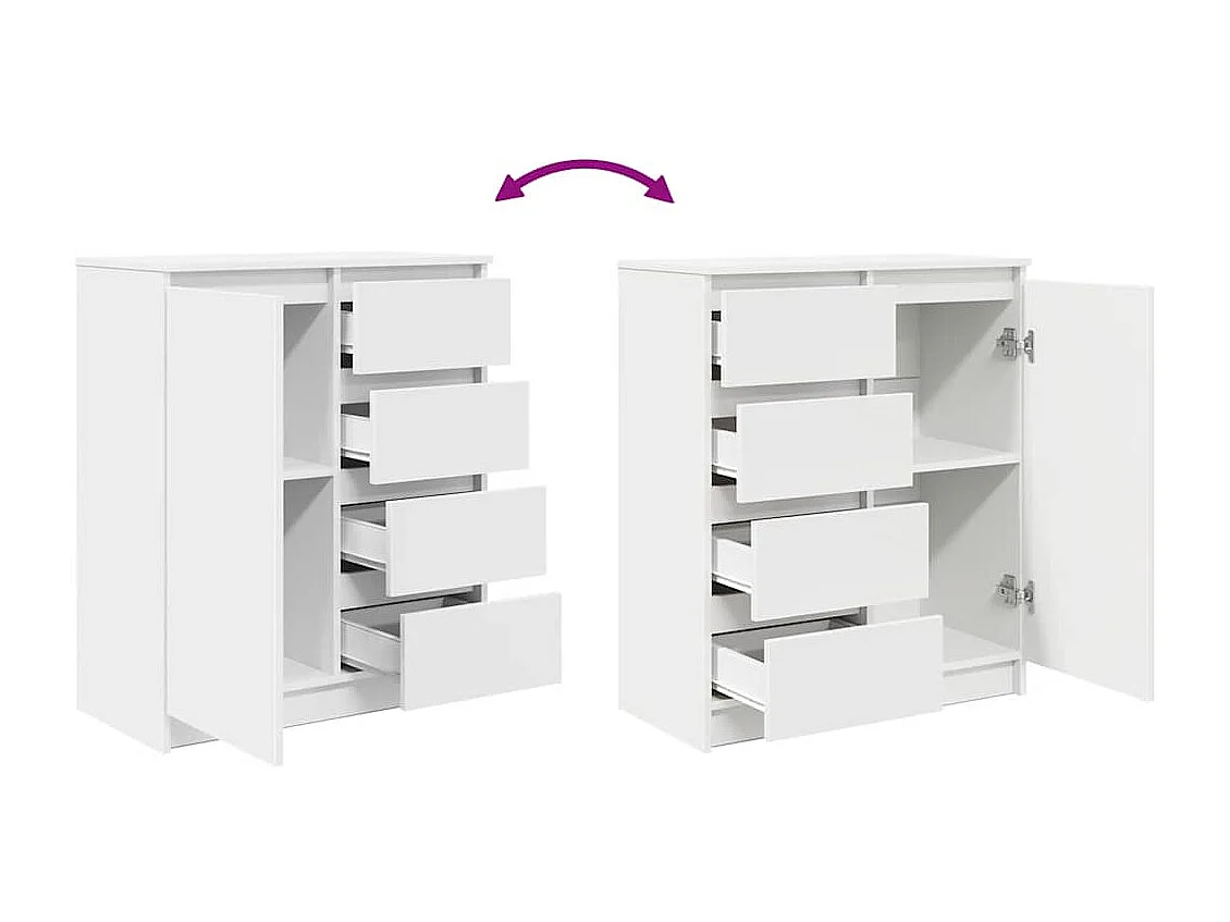 Buffet avec tiroirs blanc 71x35x84 cm bois d'ingénierie