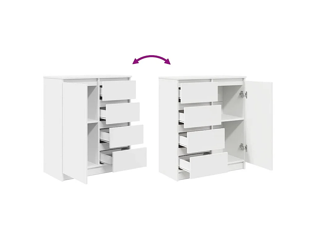 Sideboard mit Schubladen Weiß 71x35x84 cm Holzwerkstoff