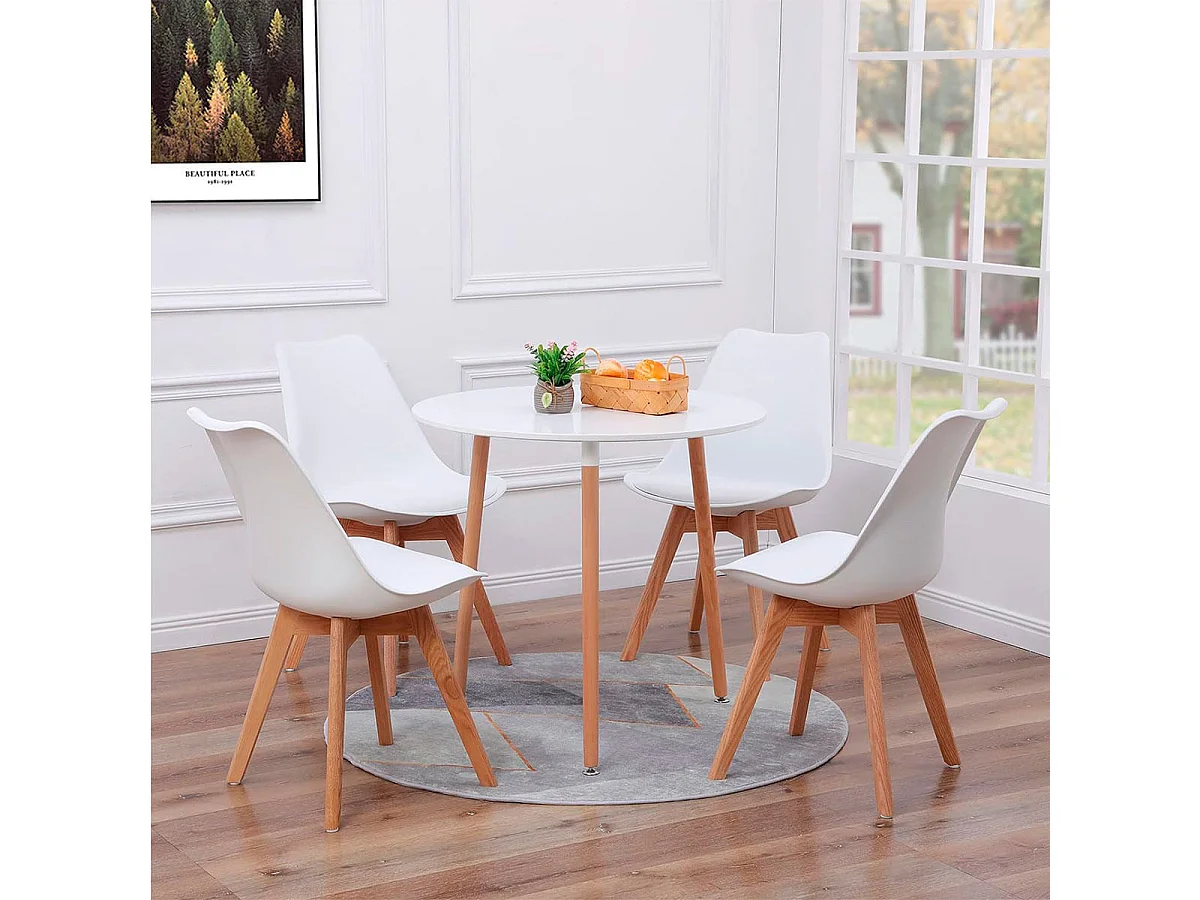 Pack de 4 sillas Fina blanco 83x45x48 cm