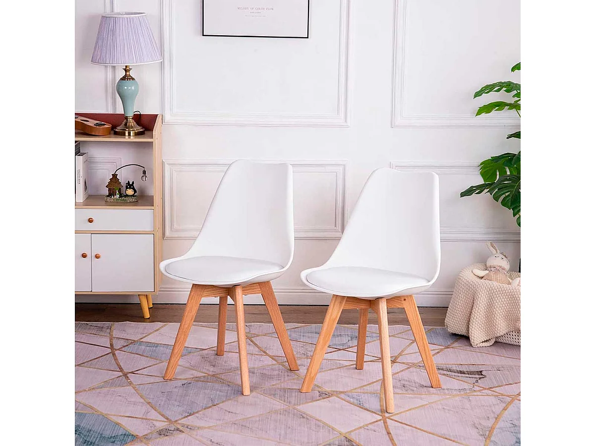 Pack de 4 sillas Fina blanco 83x45x48 cm