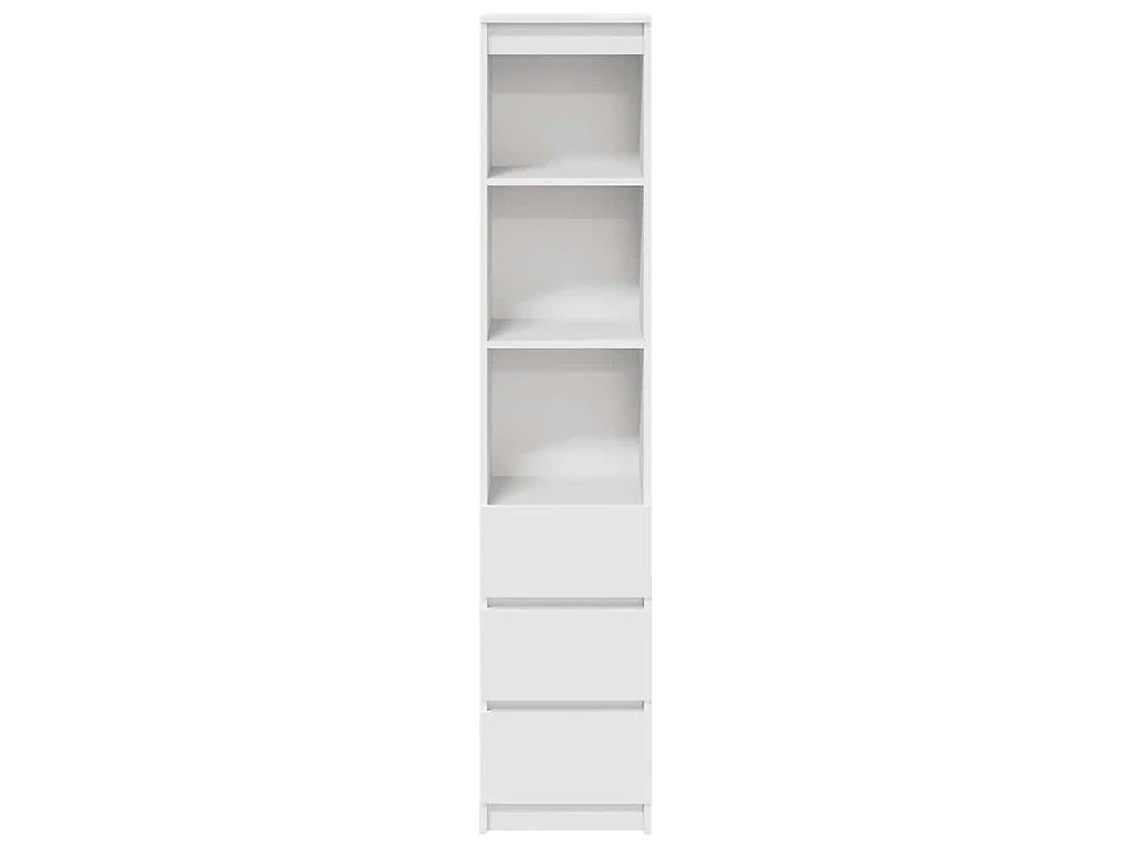 Credenza Bianca 37,5x35x180 cm in Legno Multistrato